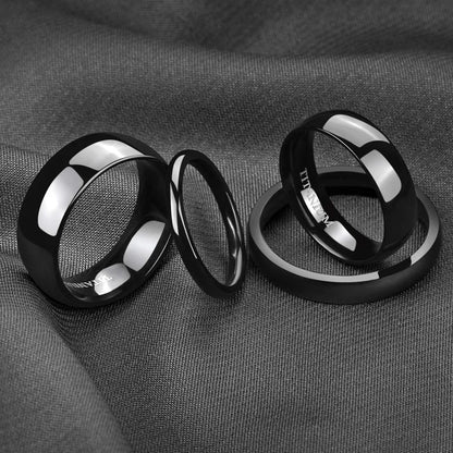 Black Polished Titanium Wedding Band