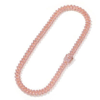 Pink Encrusted Cuban Necklace