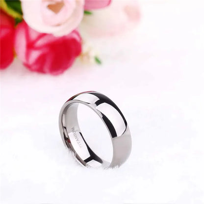 Silver Polished Titanium Wedding Band