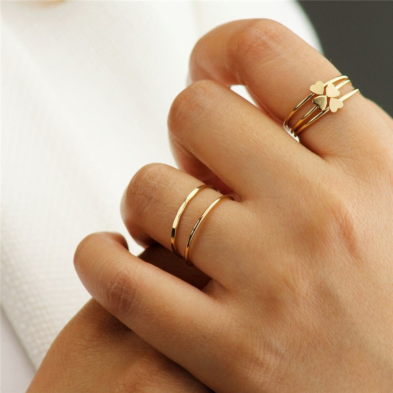 Minimalist Gold-Filled Stacked Rings (also available individually)