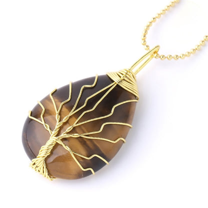 Tree of Life Crystal Pendant Necklace