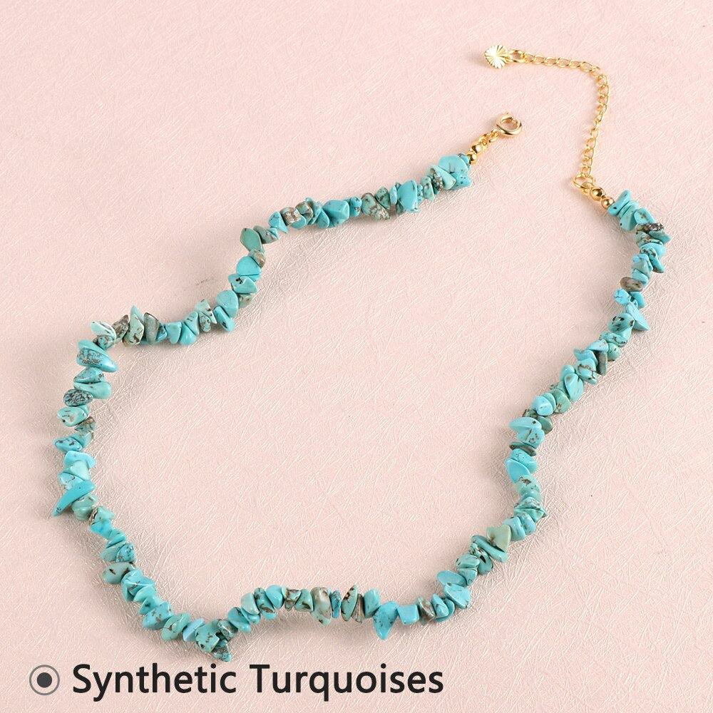 18K Gold-Plated Gemstone Necklace