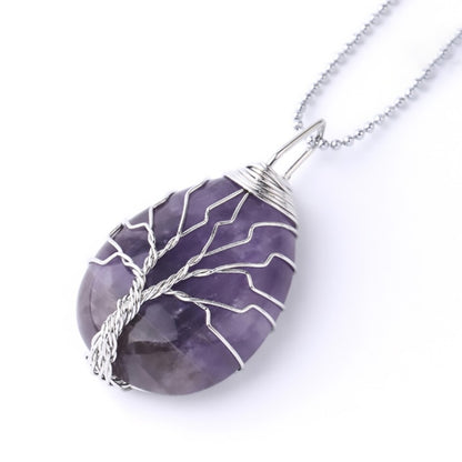 Tree of Life Crystal Pendant Necklace