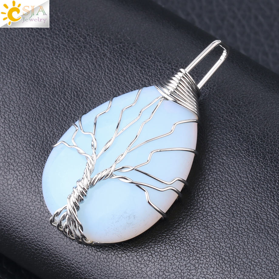 Tree of Life Crystal Pendant Necklace