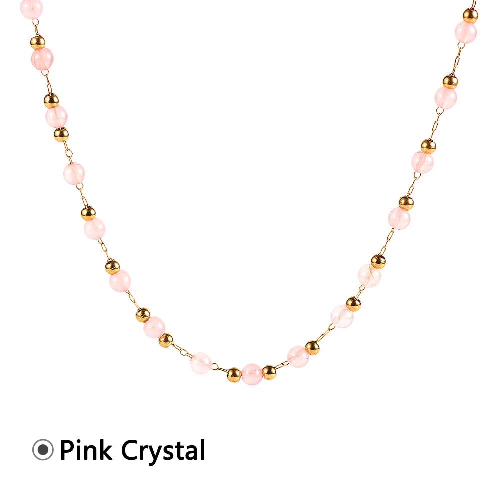 18K Gold-Plated Gemstone Necklace