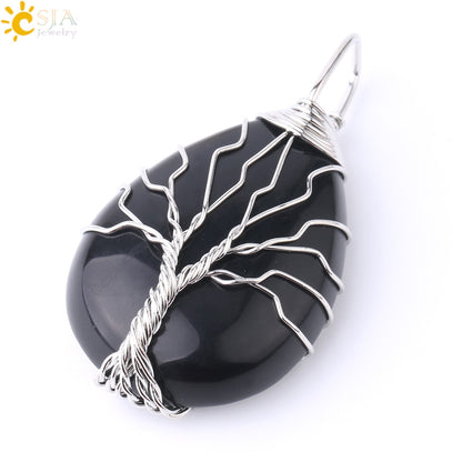 Tree of Life Crystal Pendant Necklace