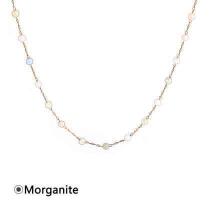 18K Gold-Plated Gemstone Necklace