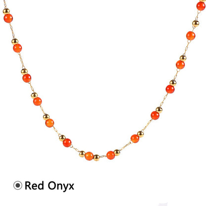 18K Gold-Plated Gemstone Necklace