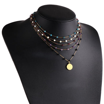 18K Gold-Plated Gemstone Necklace