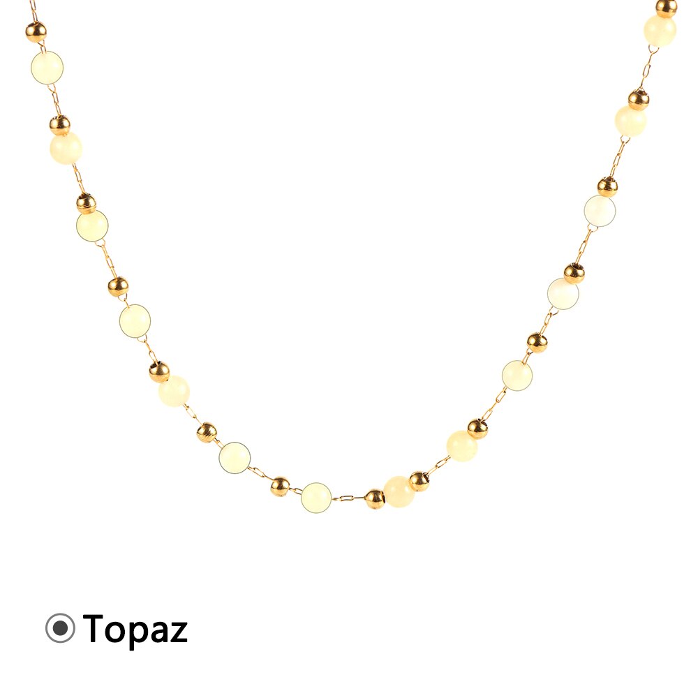 18K Gold-Plated Gemstone Necklace