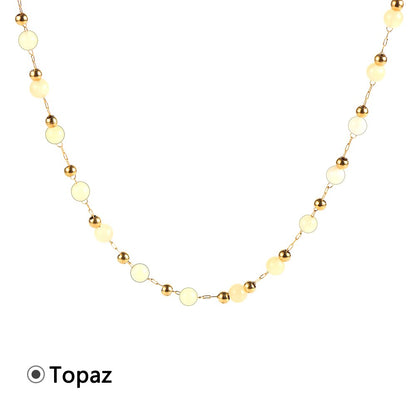 18K Gold-Plated Gemstone Necklace