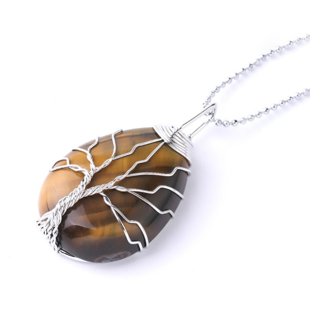 Tree of Life Crystal Pendant Necklace