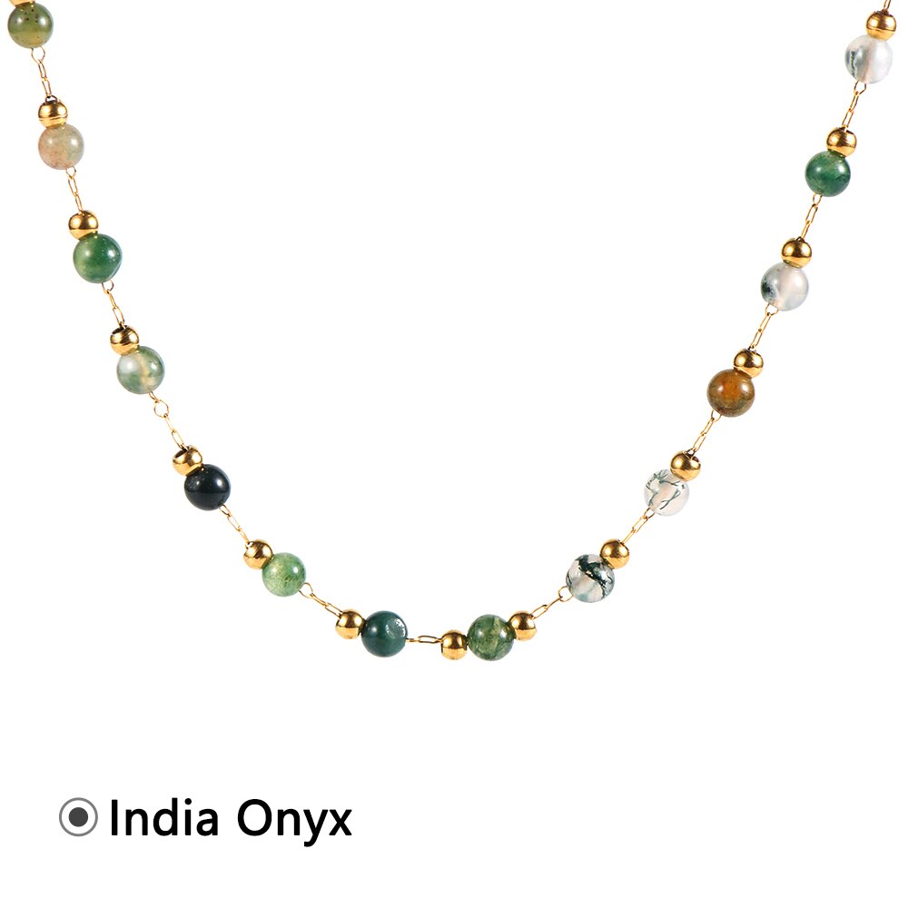 18K Gold-Plated Gemstone Necklace