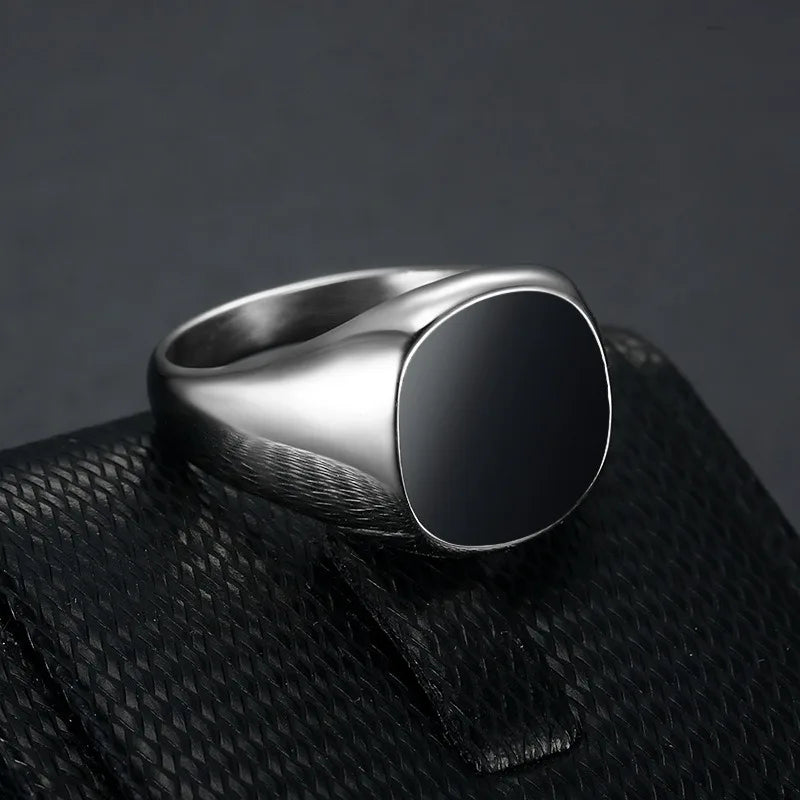 Titanium Unisex Signet Ring