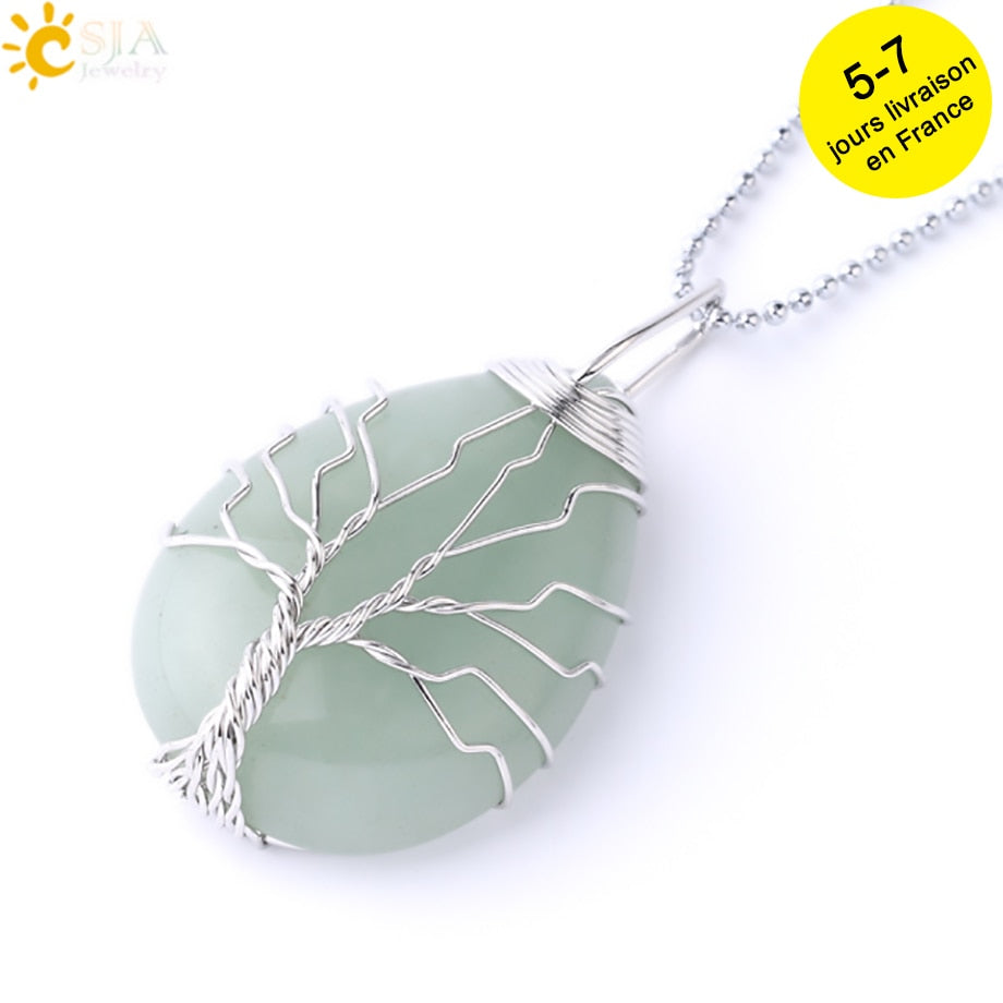 Tree of Life Crystal Pendant Necklace