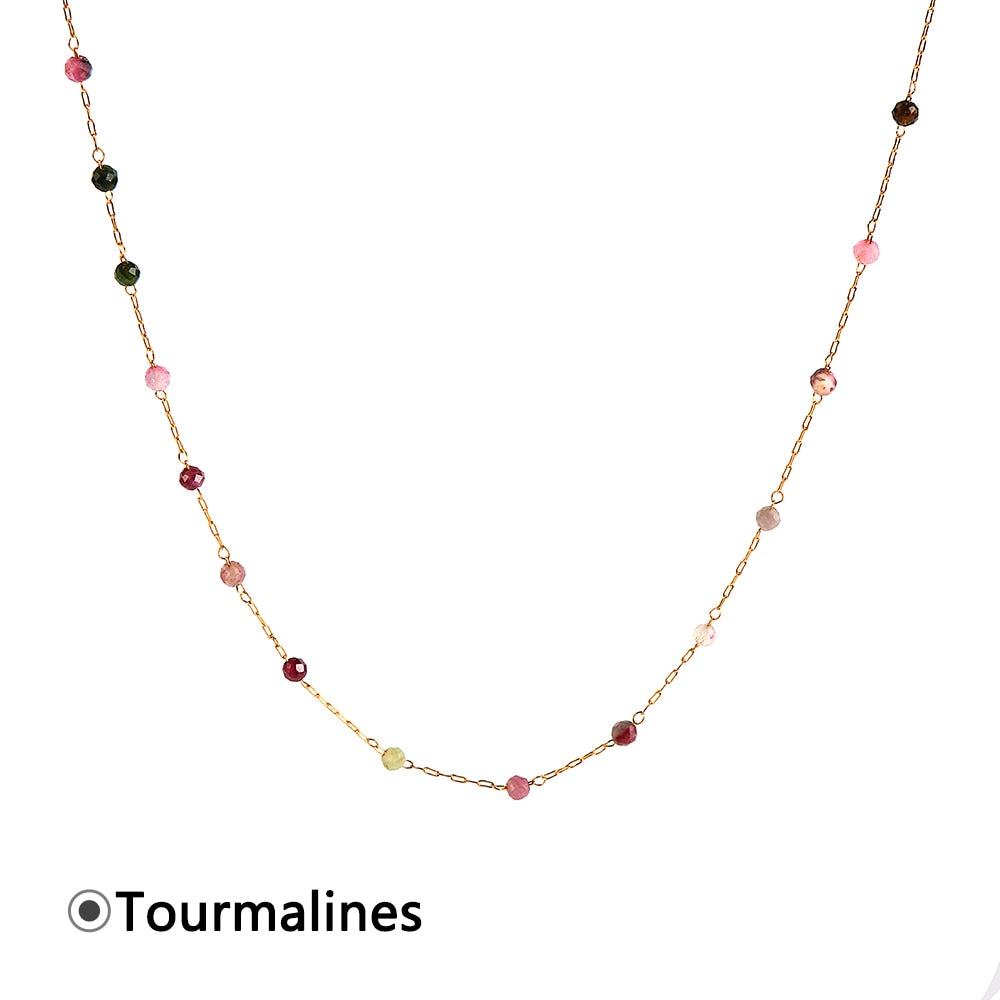 18K Gold-Plated Gemstone Necklace