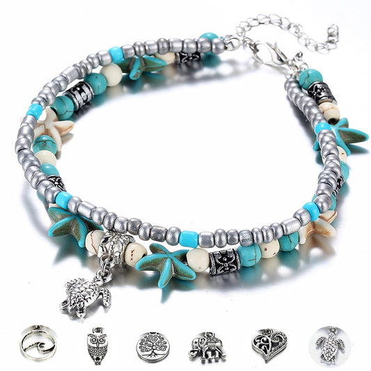 Boho Beach Turquoise Anklets