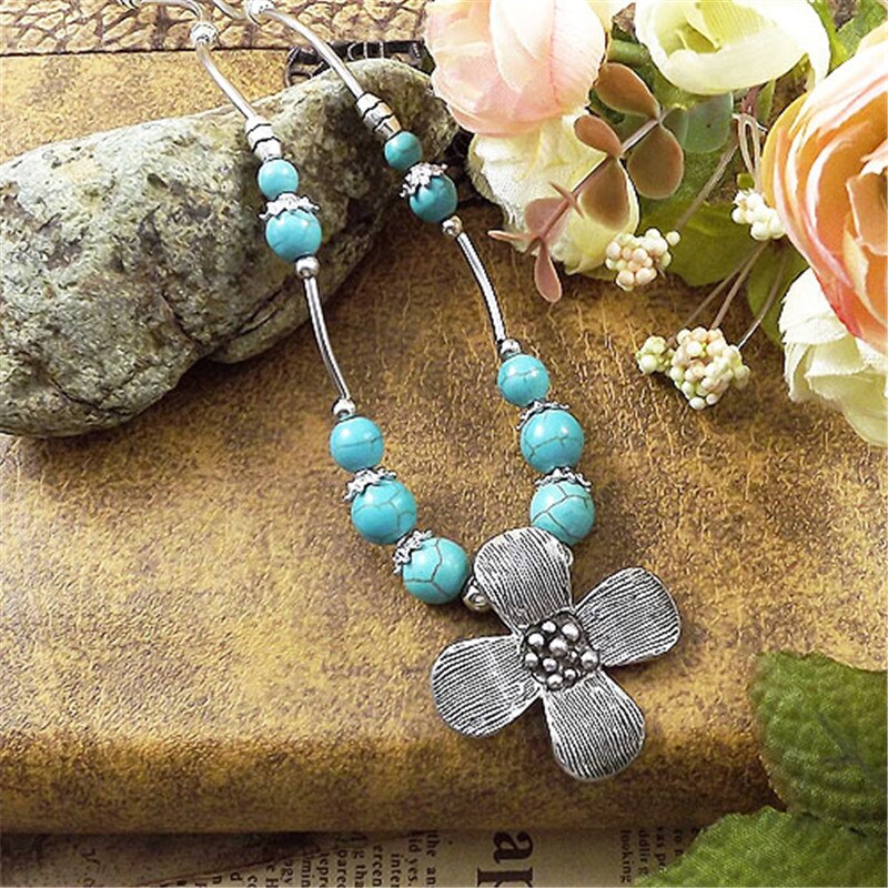 Exotic Boho Aqua Necklace