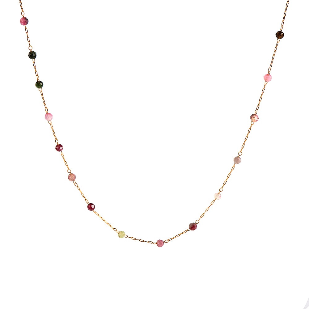 18K Gold-Plated Gemstone Necklace